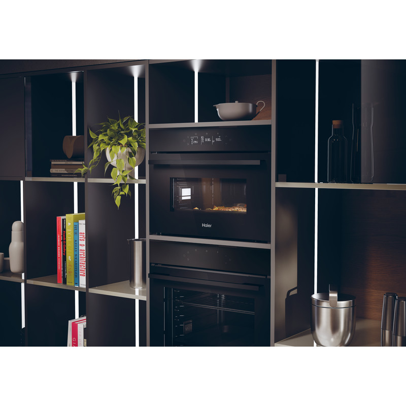 Haier H4MWID49G6NQB Beépíthető kompakt sütő és mikró, 44 L, AirFry és Joghurt funkciós, hOn applikáció vezérlés Haier H4MWID49G6NQB Beépíthető kompakt sütő és mikró, 44 L, AirFry és Joghurt funkciós, hOn applikáció vezérlés