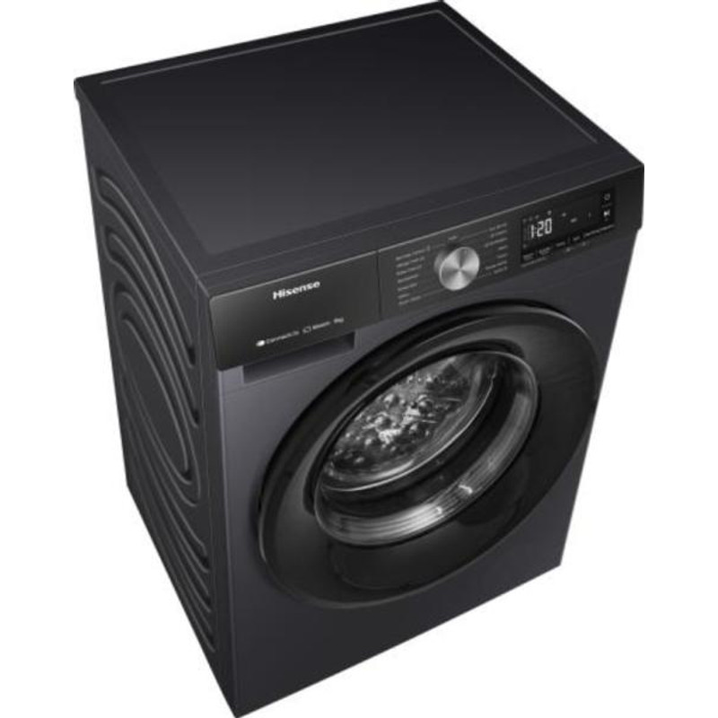 Hisense WF3S9043BB3 Mosógép, 9 kg / 60l, 1400 f, "A" , INVERTERES motorral, WIFI - ConnetctLife képes, AntiCrease gyűrődésmentesítés, AddCloth - ruha hozzáadása,GŐZPROGRAMOK, Totál AquaStop