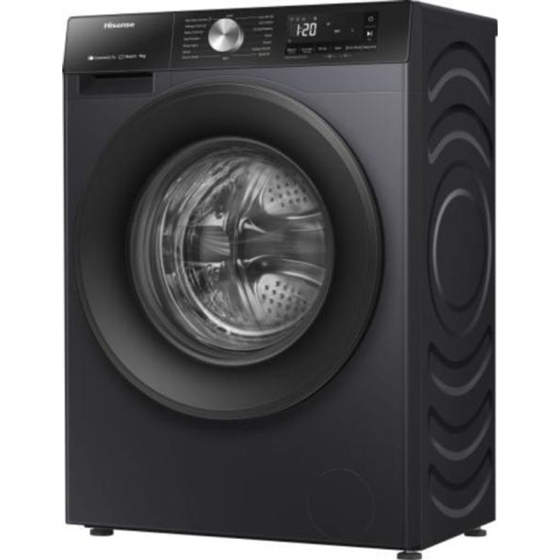 Hisense WF3S9043BB3 Mosógép, 9 kg / 60l, 1400 f, "A" , INVERTERES motorral, WIFI - ConnetctLife képes, AntiCrease gyűrődésmentesítés, AddCloth - ruha hozzáadása,GŐZPROGRAMOK, Totál AquaStop