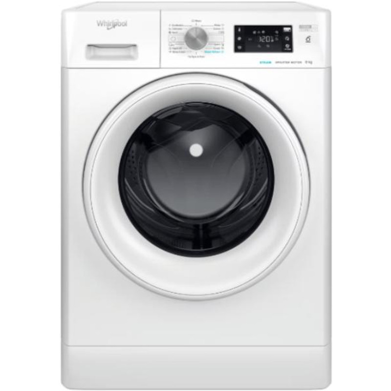 WHIRLPOOL FFB8489WVEE Elöltöltős gőzfunkciós mosógép "Direct Injection" víztakarékos rendszerrel, "A-20%" 1400 f, 8 kg , extra csendes inverter motor, nagy digitális kijelző, SoftMove™ , 6. Érzék funkció FreshCare+