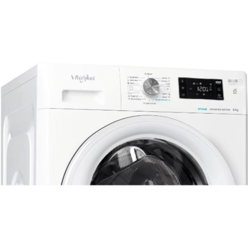 WHIRLPOOL FFB8489WVEE Elöltöltős gőzfunkciós mosógép "Direct Injection" víztakarékos rendszerrel, "A-20%" 1400 f, 8 kg , extra csendes inverter motor, nagy digitális kijelző, SoftMove™ , 6. Érzék funkció FreshCare+ WHIRLPOOL FFB8489WVEE Elöltöltős gőzfunkciós mosógép "Direct Injection" víztakarékos rendszerrel, "A-20%" 1400 f, 8 kg , extra csendes inverter motor, nagy digitális kijelző, SoftMove™ , 6. Érzék funkció FreshCare+