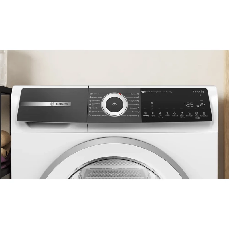 Bosch WQH246D3BY Hőszivattyús kondenzációs szárítógép , Serie6 , Exclusive kivitel , Home Connect , 9kg , B , Fehér,inox ajtó , SelfCleaning öntisztító kondenzátor , Döntött Prémium TouchControl kijelző , SmartDry , AutoDry , SpeedPerfect , Vasaláskönny Bosch WQH246D3BY Hőszivattyús kondenzációs szárítógép , Serie6 , Exclusive kivitel , Home Connect , 9kg , B , Fehér,inox ajtó , SelfCleaning öntisztító kondenzátor , Döntött Prémium TouchControl kijelző , SmartDry , AutoDry , SpeedPerfect , Vasaláskönny