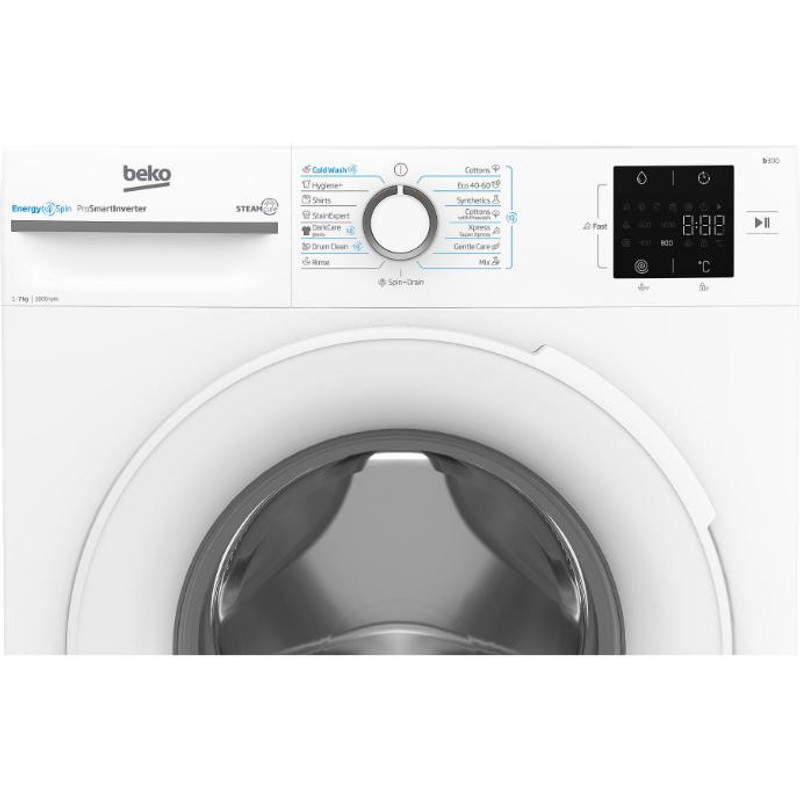 Beko BM3WFSU37013WW Elöltöltős mosógép, 7 kg, 1000 ford./perc, 15 program, SteamCure, A enerigaosztály Beko BM3WFSU37013WW Elöltöltős mosógép, 7 kg, 1000 ford./perc, 15 program, SteamCure, A enerigaosztály