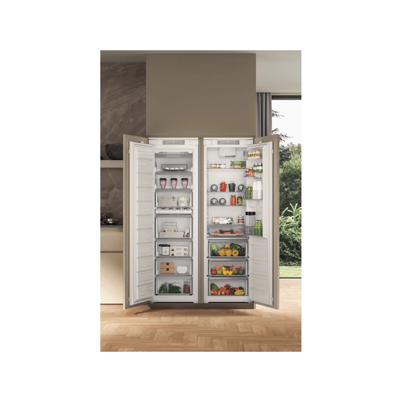 Whirlpool WHSD18F083C1 P Beépíthető fagyasztó, 209l , E , NoFrost technológia, elektronikus hõmérsékletszabályozás, fagyasztótér világítás, beépítési méretek: 177x54x54,5 cm