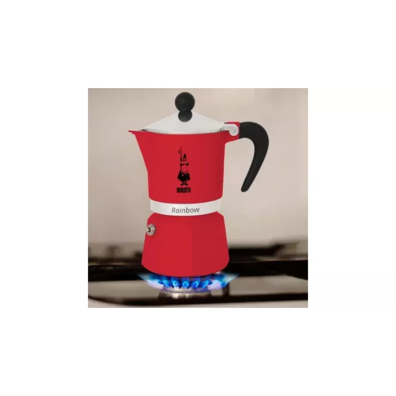 Bialetti RAINBOW kotyogós kávéfőző 3 adag PIROS(0004962)