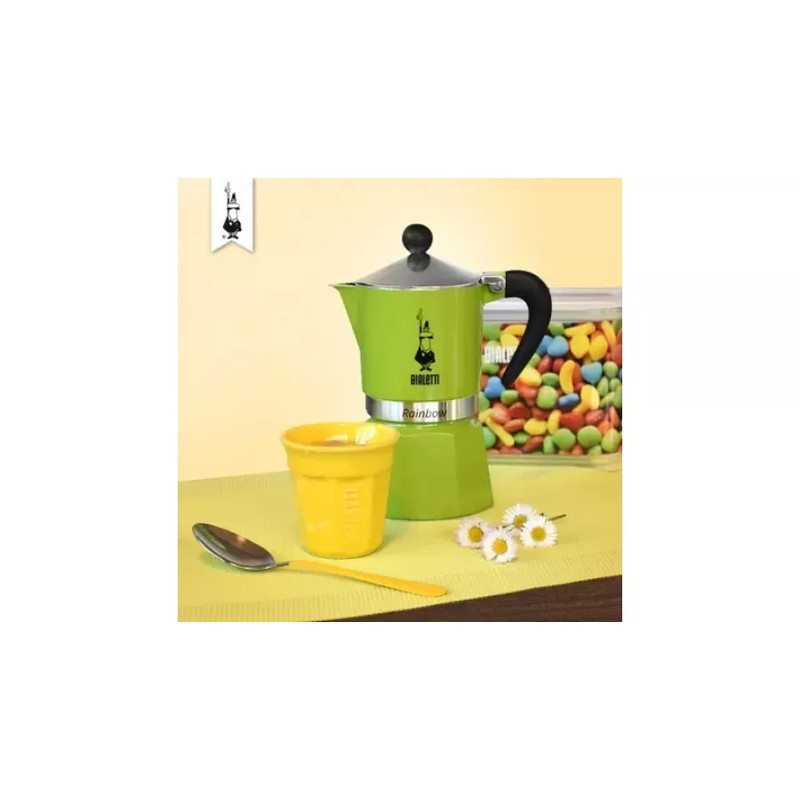Bialetti RAINBOW kotyogós kávéfőző 6 adag ZÖLD(0004973)