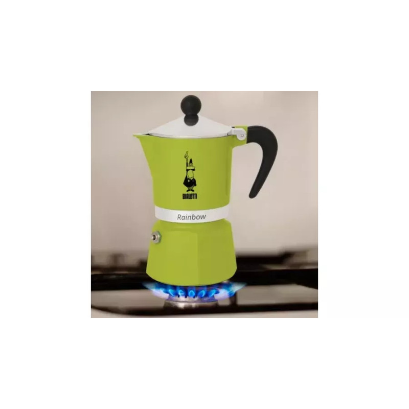 Bialetti RAINBOW kotyogós kávéfőző 3 adag ZÖLD(0004972)