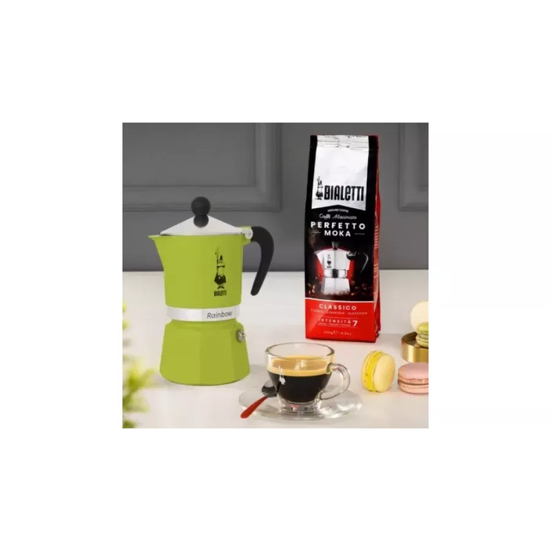 Bialetti RAINBOW kotyogós kávéfőző 6 adag ZÖLD(0004973)