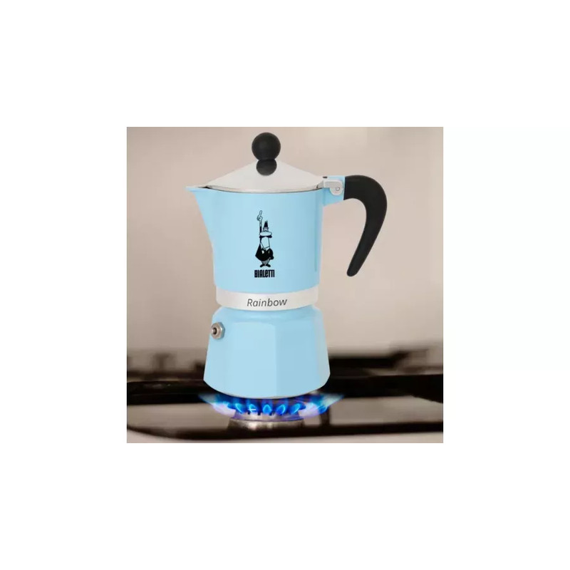 Bialetti RAINBOW kotyogós kávéfőző 3 adag VILÁGOS KÉK(0005042) Bialetti RAINBOW kotyogós kávéfőző 3 adag VILÁGOS KÉK(0005042)