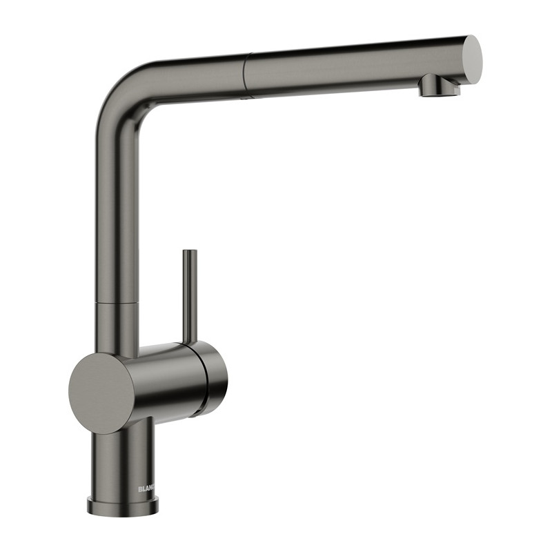 BLANCO LINUS-S csaptelep kihúzható fejjel, satin dark steel, magasnyomású