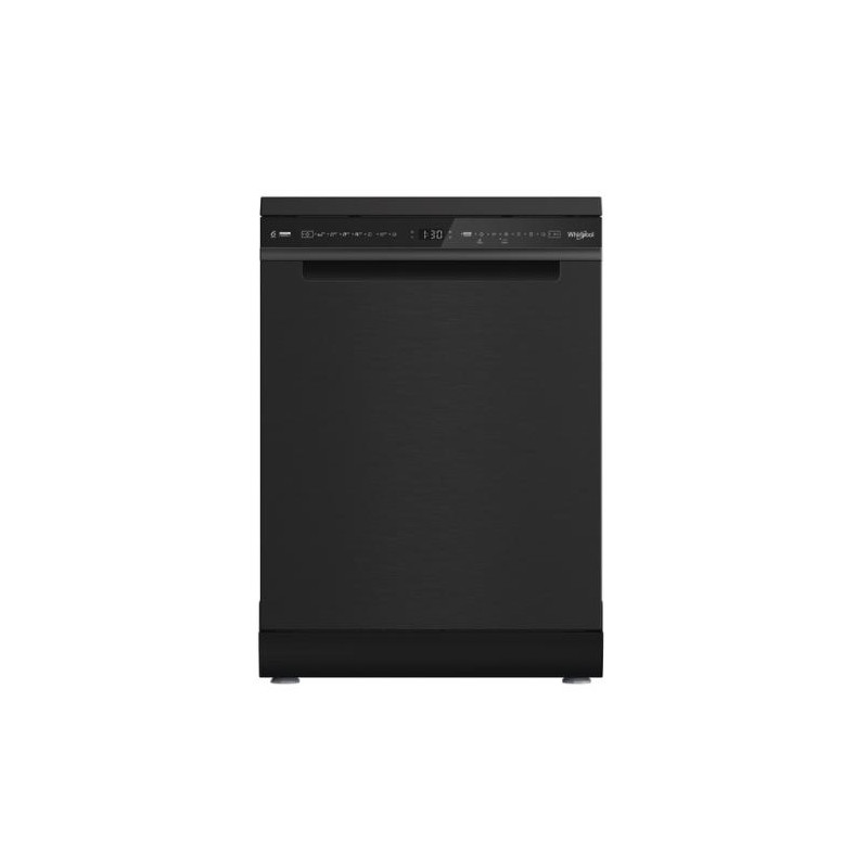 WHIRLPOOL W8FHS61BS Mosogatógép, A , 15 teríték, black steel készülékszín, 8 program, 9,9 l vízfogyasztás, PowerClean és 6. érzék technológia, fix 3. evőeszköztartó fiók, NaturalDry , 41dBA
