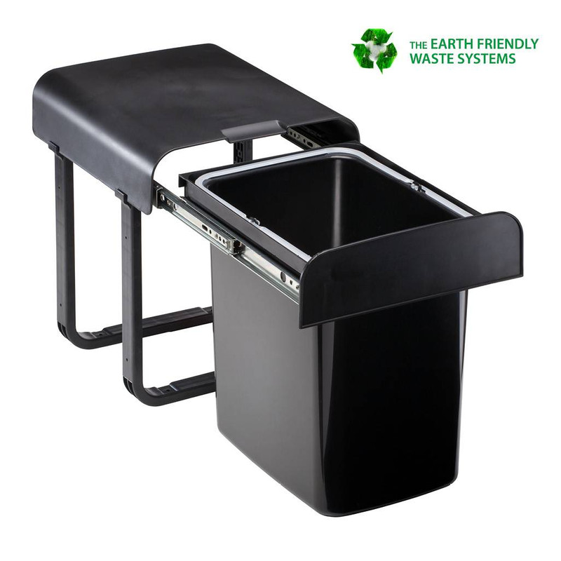 Ekotech ALADIN BLACK BIOszekrénybe szerelhető szemetes 362 mmmagas 1 vödrös kivitel