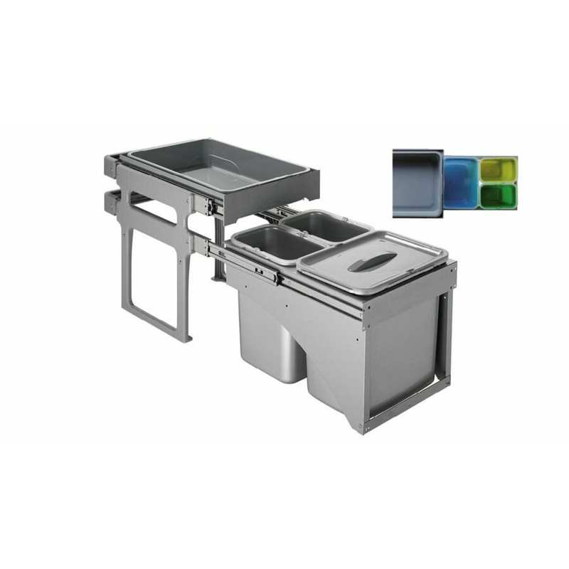 Ekotech TANKFRONT40szekrénybe szerelhető szemetes 428 mmmagas 3 vödrös kivitel