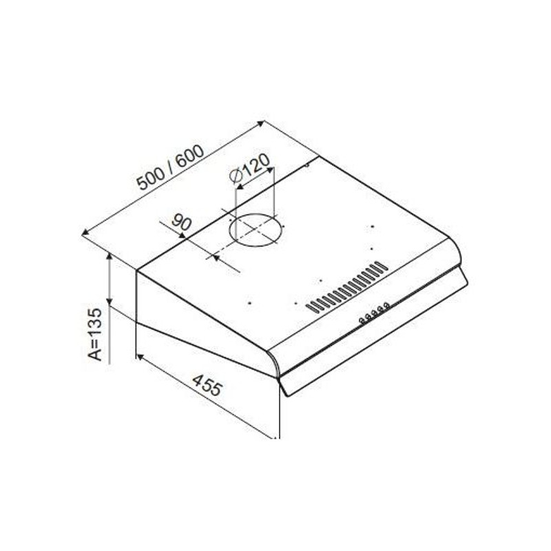 Operis NOVENTA Klasszikus páraelszívó, szekrény alá szerelhető, inox, 60 cm