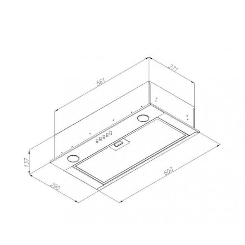 Operis PLUTO felső szekrénybe építhető páraelszívó, inox, 60 cm