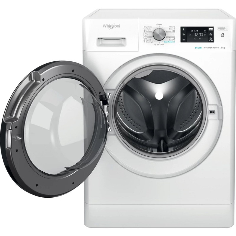 WHIRLPOOL FFB8489BVHU Elöltöltős gőzfunkciós mosógép "Direct Injection" víztakarékos rendszerrel, "A-20%" , 1400 f, 8 kg , extra csendes inverter motor, nagy digitális kijelző magyar felirattal, SoftMove™ , 6. Érzék funkció. FreshCa WHIRLPOOL FFB8489BVHU Elöltöltős gőzfunkciós mosógép "Direct Injection" víztakarékos rendszerrel, "A-20%" , 1400 f, 8 kg , extra csendes inverter motor, nagy digitális kijelző magyar felirattal, SoftMove™ , 6. Érzék funkció. FreshCa