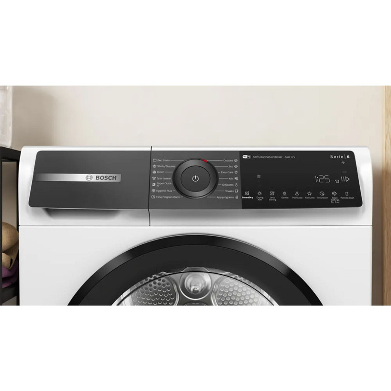 Bosch WQH245B6BY Hőszivattyús kondenzációs szárítógép - Serie6 - Home Connect - 9kg - Fekete ajtó - SelfCleaning öntisztító kondenzátor - Döntött Prémium TouchControl kijelző - SmartDry - AutoDry Bosch WQH245B6BY Hőszivattyús kondenzációs szárítógép - Serie6 - Home Connect - 9kg - Fekete ajtó - SelfCleaning öntisztító kondenzátor - Döntött Prémium TouchControl kijelző - SmartDry - AutoDry