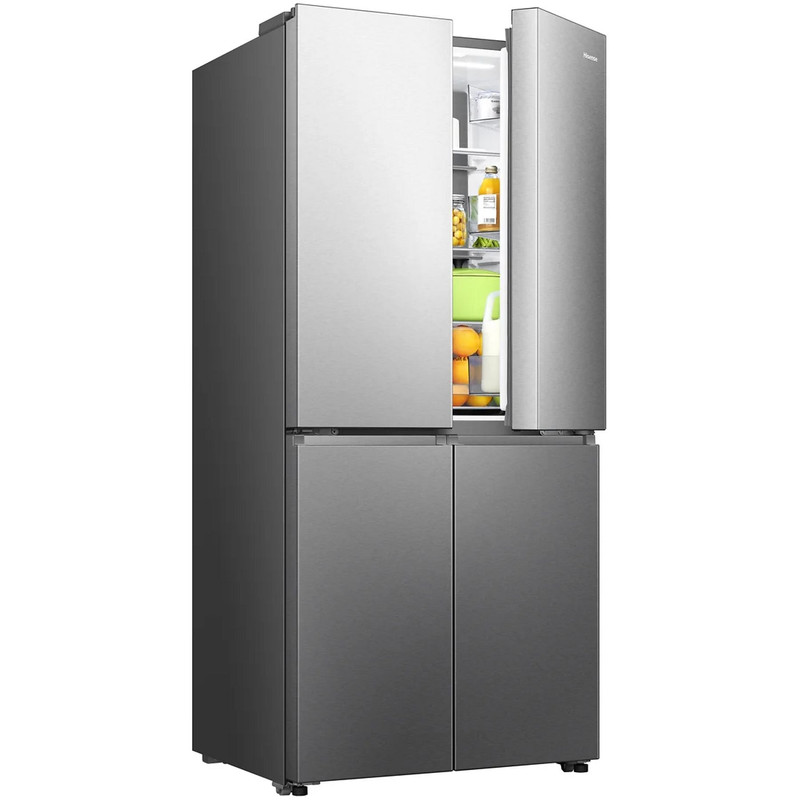 Hisense RQ5P470SAID MultiDoor hűtő, 304/179l, "D" , TOTAL NO-FROST, INVERTERES LED FressZone, Snack box, Metal Cooling, Multi-Flow , prémium inox
