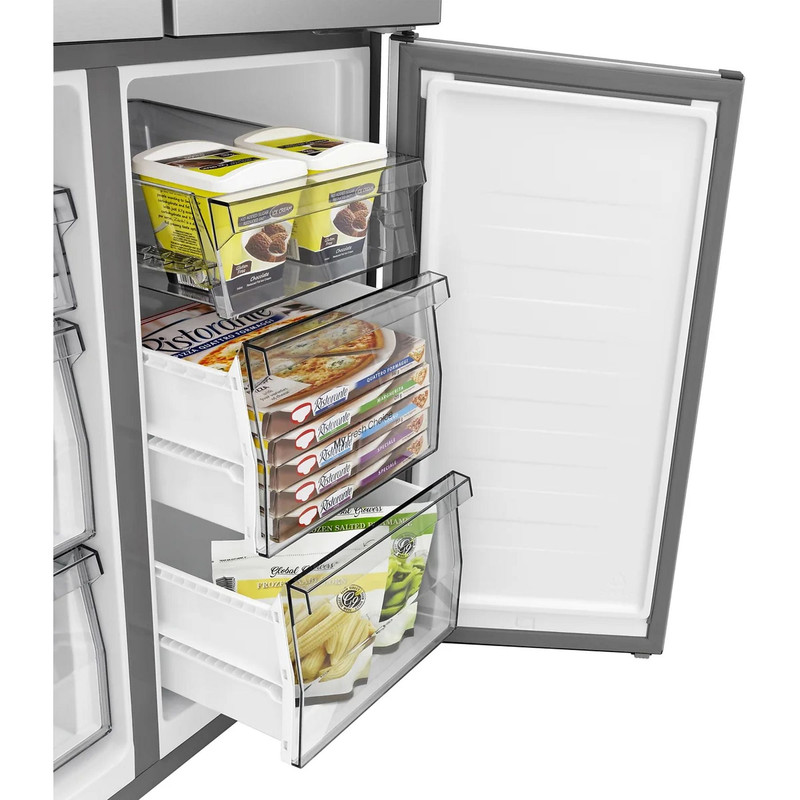 Hisense RQ5P470SAID MultiDoor hűtő, 304/179l, "D" , TOTAL NO-FROST, INVERTERES LED FressZone, Snack box, Metal Cooling, Multi-Flow , prémium inox