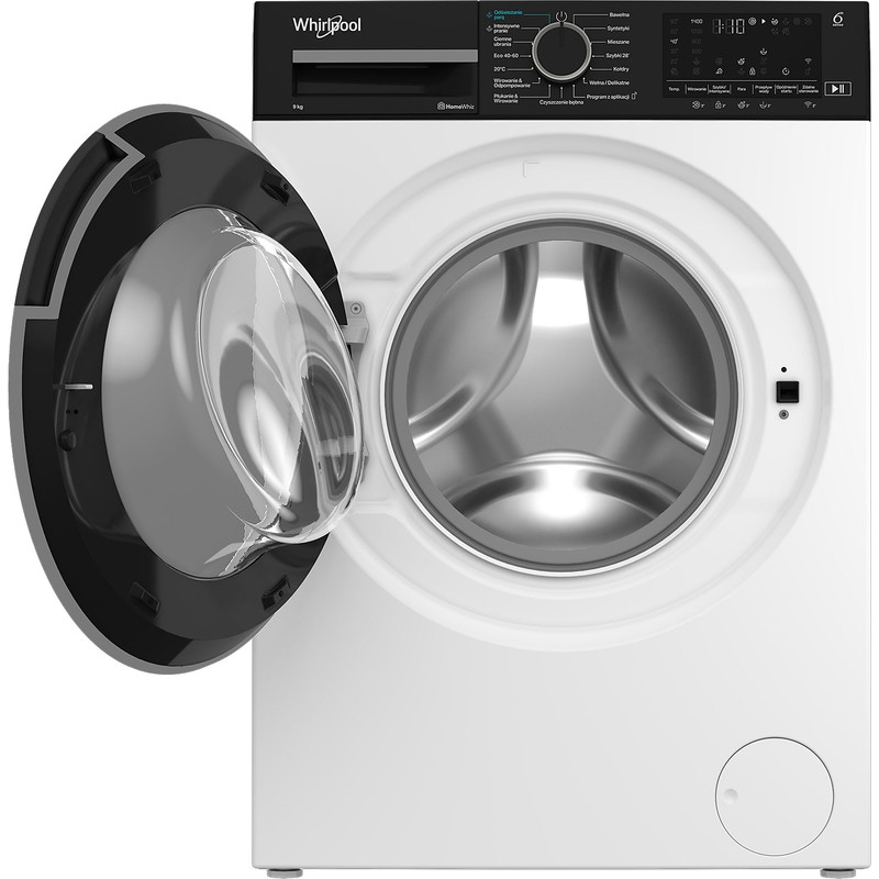 WHIRLPOOL WAM99WBEE Elöltöltős gőzfunkciós mosógép HomeWhiz távoli eléréssel, "A-30%" 1400 f, 9kg , csendes inverter motor , nagyméretű digitális kijelző,  6. Érzék funkció  FreshCare+