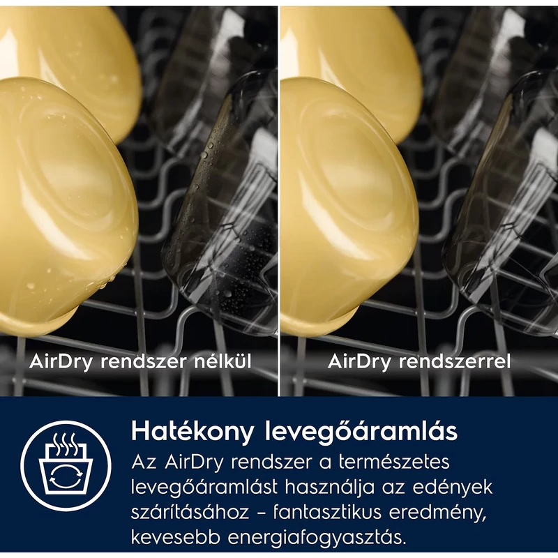 Electrolux EEG63430L Beépíthető keskeny mosogatógép, Glass Care, QuickSelect kezelőpanel, MaxiFlex fiók, AirDry, 10 teríték, 8 program