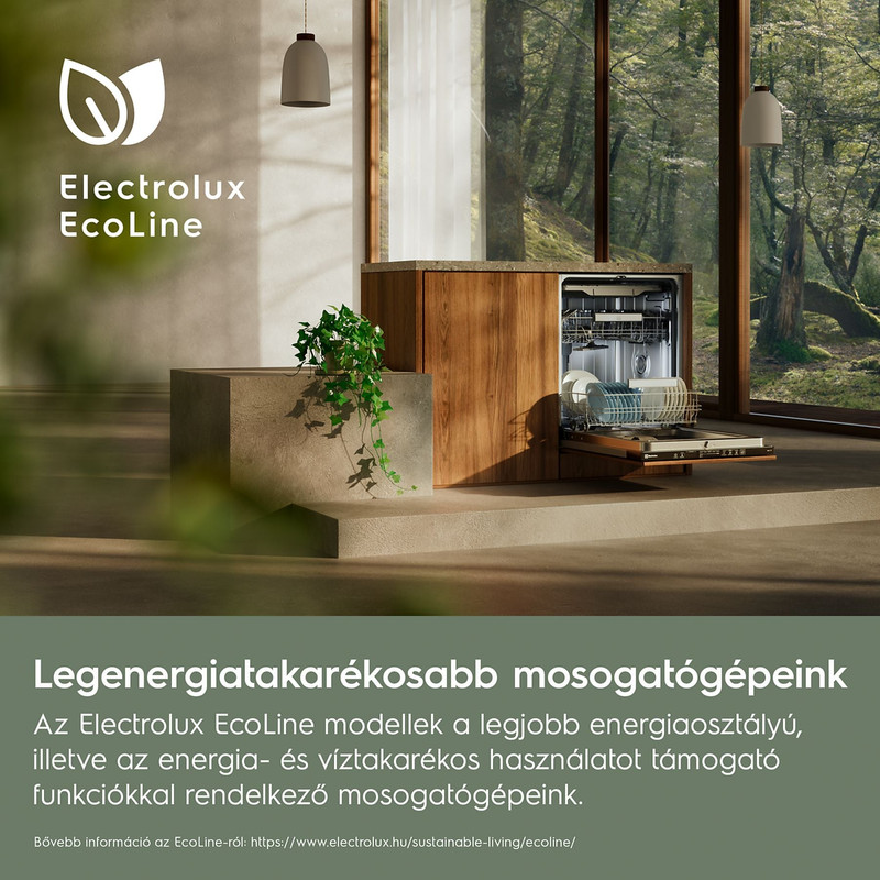 Electrolux E97LX200P Beépíthető mosogatógép, XXL, WiFi, QuickSelect kezelőpanel, FlexiMax fiók, AirDry, 15 teríték
