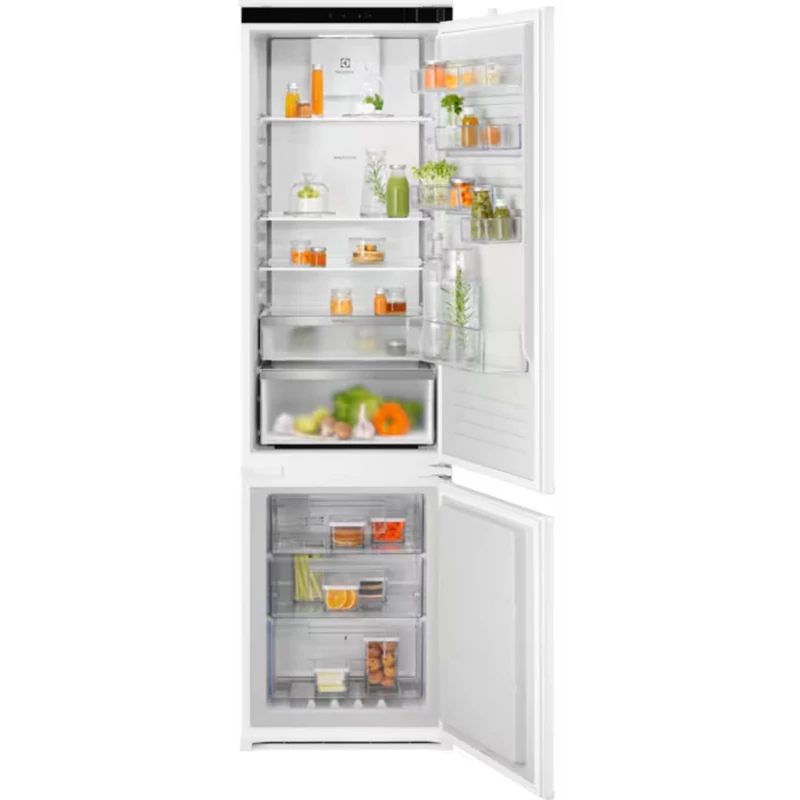 Electrolux ENA7CE19S CustomFlex beépíthető kombinált hűtőszekrény, NoFrost, AI CoolAssist funkció, 188 cm