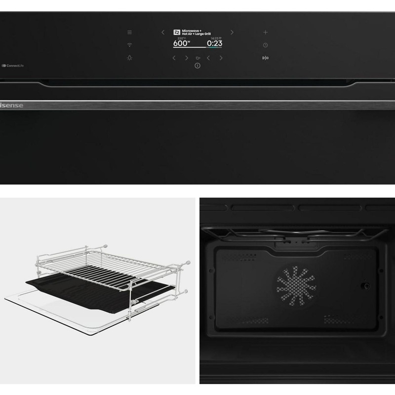 Hisense BIM406A8B KOMPAKT MIKRO + SÜTŐ KOMBI Multifunkciós sütő és mikrohullámú sütő kombi, 50 liter, 14 funkció , Pizza, AirFry , Sabbath mód, StepBake , FrozenBake, TFT színes kijelző, Inverter , teljesen fekete üveg ajtó, WIFI - okos otthon: Connec Hisense BIM406A8B KOMPAKT MIKRO + SÜTŐ KOMBI Multifunkciós sütő és mikrohullámú sütő kombi, 50 liter, 14 funkció , Pizza, AirFry , Sabbath mód, StepBake , FrozenBake, TFT színes kijelző, Inverter , teljesen fekete üveg ajtó, WIFI - okos otthon: Connec