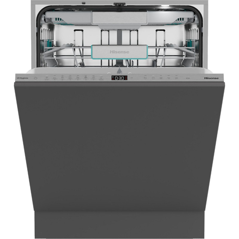 Hisense HV693A66UVAD TELJESEN INTEGRÁLT MOSOGATÓGÉP 16 teríték – 3 kosár, "A" , INVERTER , 8 pr , ExtraHygene UV technológiával, 7 hőm , WIFI ConnectLife AllDRY , Padlófény, SmartDosing , Teljes AquaStop , SelfCleaning , 9,5 liter, 38 dB(