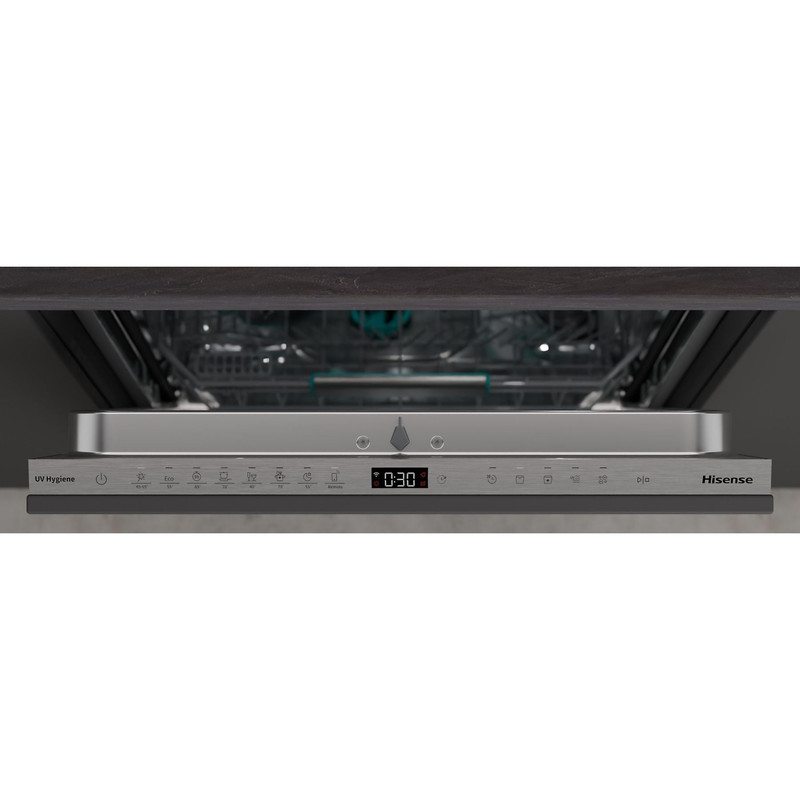 Hisense HV693A66UVAD TELJESEN INTEGRÁLT MOSOGATÓGÉP 16 teríték – 3 kosár, "A" , INVERTER , 8 pr , ExtraHygene UV technológiával, 7 hőm , WIFI ConnectLife AllDRY , Padlófény, SmartDosing , Teljes AquaStop , SelfCleaning , 9,5 liter, 38 dB(