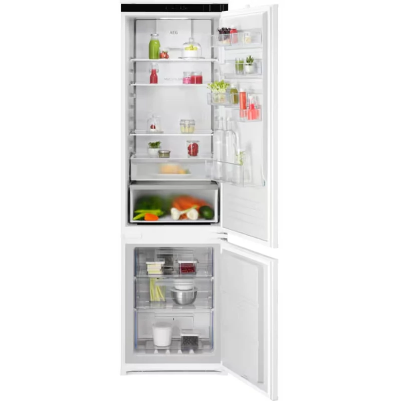 AEG OSC7C191DS CustomFlex beépíthető kombinált hűtőszekrény, NoFrost, AI CoolAssist funkció, 188 cm