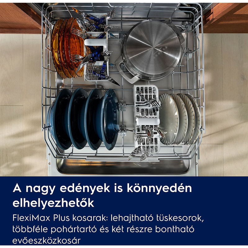 Electrolux E92LX220P Beépíthető mosogatógép, WiFi, QuickSelect kezelőpanel, EasyFlex Pro fiók, AirDry, 14 teríték