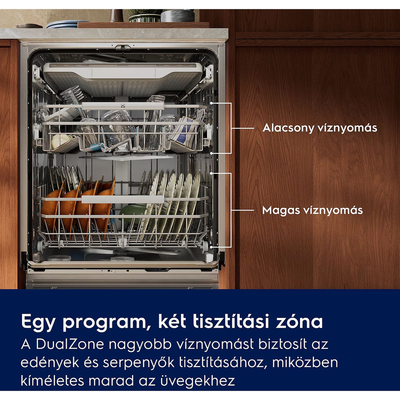 Electrolux E92LX220P Beépíthető mosogatógép, WiFi, QuickSelect kezelőpanel, EasyFlex Pro fiók, AirDry, 14 teríték