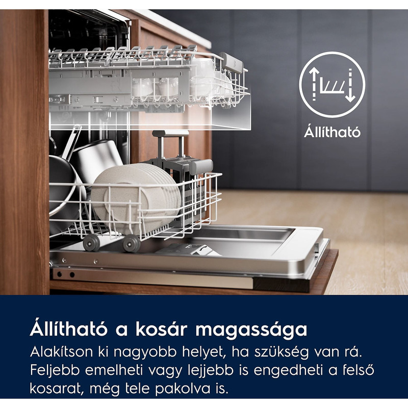 Electrolux E62LD210S Beépíthető mosogatógép, Quickselect kezelőpanel, FlexiMax fiók, 14 teríték