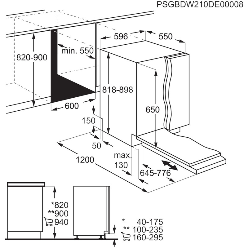 AEG GI6200B1EU Beépíthető mosogatógép, QuickSelect kezelőpanel, 13 teríték