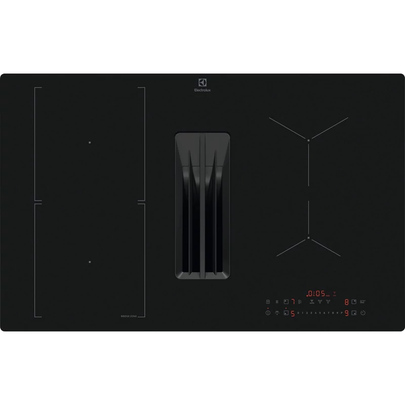 Electrolux ECC83410CT Beépíthető indukciós főzőlap beépített páraelszívóval, SaphirMatt® SE felület, Bridge funkció, Hob2Hood®, Brezze, 80 cm