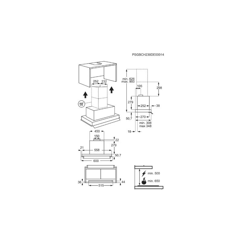 AEG GDE686HB Beépíthető páraelszívó, 3+1 intenzív fokozat, Hob2Hood, 60 cm AEG GDE686HB Beépíthető páraelszívó, 3+1 intenzív fokozat, Hob2Hood, 60 cm