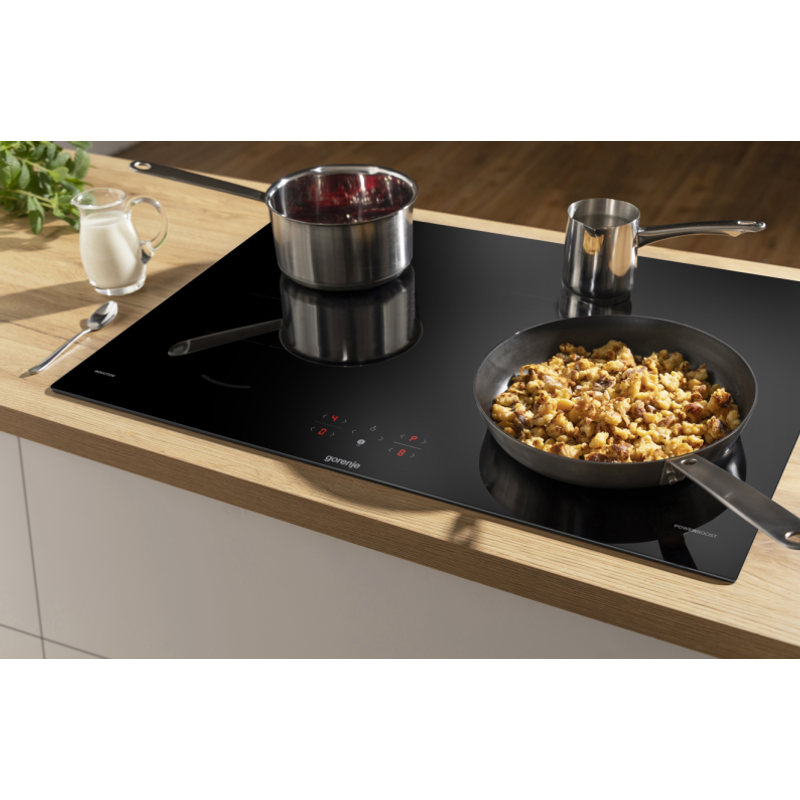 Gorenje GI821FM beépíthető 80 cm széles indukciós főzőlap, 4 zóna, touch controll vezérlés, BridgeZone, edényfelismerés Gorenje GI821FM beépíthető 80 cm széles indukciós főzőlap, 4 zóna, touch controll vezérlés, BridgeZone, edényfelismerés