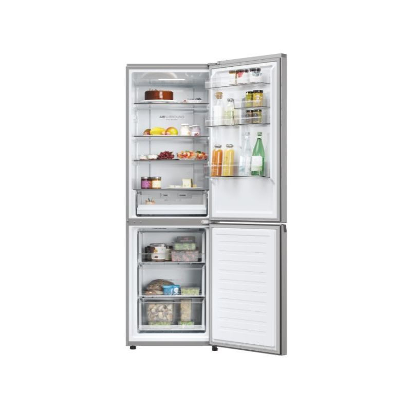 Haier HDPW3618DNPK kombi hűtő Inox No Frost, 352 L