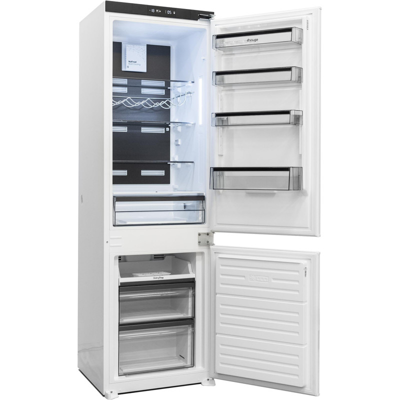 Kluge KCN2233J beépíthető kombi hűtőszekrény alul fagyasztóval, DualNoFrost, 170L/63L