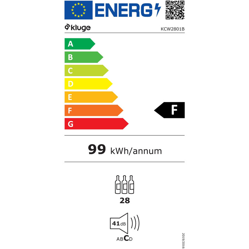 Kluge KCW2801B Borhűtő KWC2801B beépíthető, 28 palack