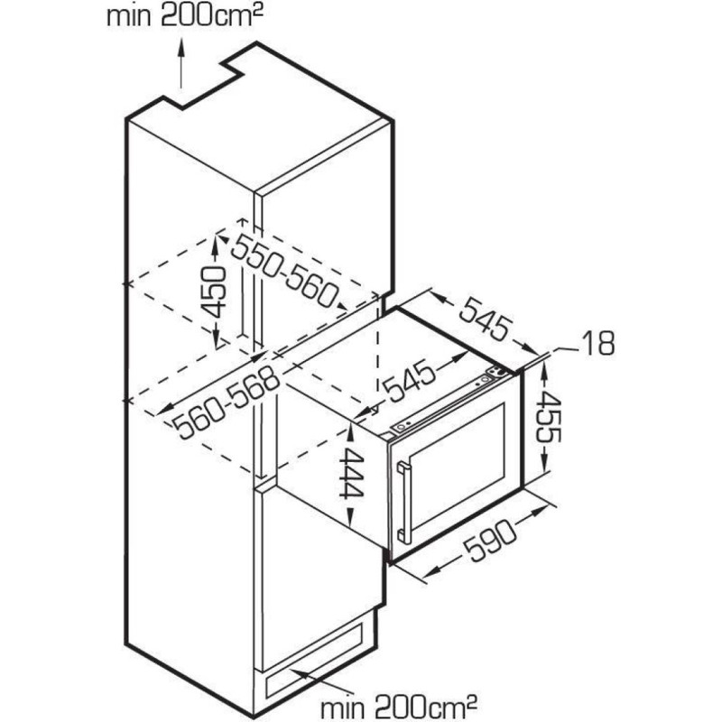 Kluge KCW2801B Borhűtő KWC2801B beépíthető, 28 palack
