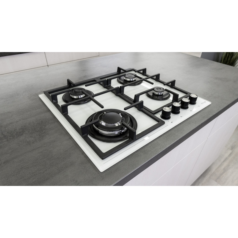 Kluge KPG6010WG beépíthető gáz főzőlap, 60 cm, fehér üveg, WOK égő Kluge KPG6010WG beépíthető gáz főzőlap, 60 cm, fehér üveg, WOK égő