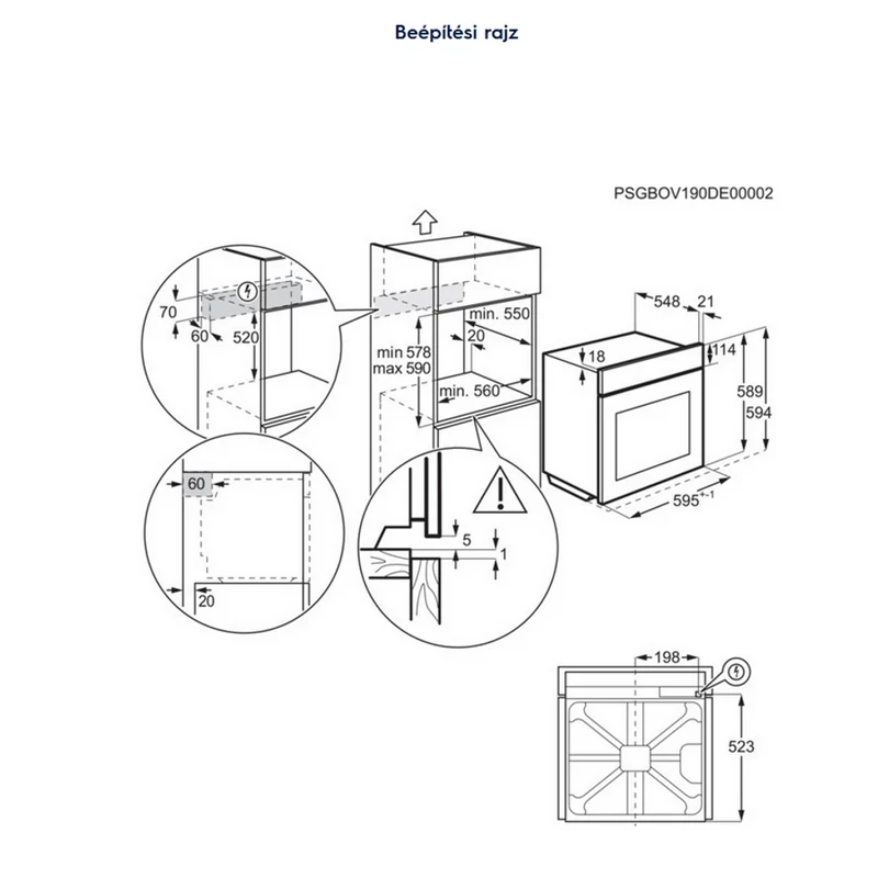 Electrolux LOD8P39Z SteamBake/SurroundCook beépíthető gőzsütő, maghőmérő, pirolitikus tisztítás Electrolux LOD8P39Z SteamBake/SurroundCook beépíthető gőzsütő, maghőmérő, pirolitikus tisztítás