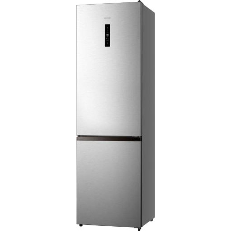 Gorenje NRK620EAXL4 Alulfagyasztós kombi hűtőszekrény - Integrált fogantyúval 238/98l, "E" , TOTAL NO FROST , külső kijelző az ajtón érintővezérléssel, CRIPS ZONE , ConvertFreshZone inox, 200,4x59,5x59cm