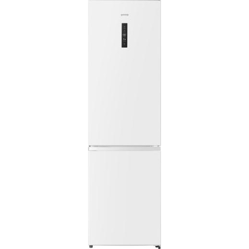 Gorenje NRK620EAW4 Alulfagyasztós kombi hűtőszekrény - Integrált fogantyúval 238/98l, "E" , TOTAL NO FROST , külső kijelző az ajtón érintővezérléssel, CRIPS ZONE , ConvertFreshZone , fehér, 200,4x59,5x59cm