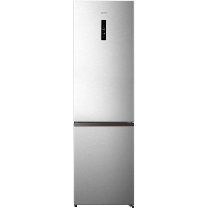 Gorenje NRK620EAXL4 Alulfagyasztós kombi hűtőszekrény - Integrált fogantyúval 238/98l, "E" , TOTAL NO FROST , külső kijelző az ajtón érintővezérléssel, CRIPS ZONE , ConvertFreshZone inox, 200,4x59,5x59cm