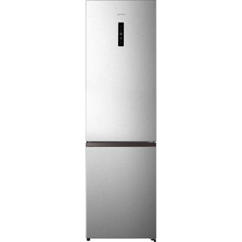 Gorenje NRK620DAXL4 Alulfagyasztós kombi hűtőszekrény - Integrált fogantyúval 238/98l, "D" , NO FROST , külső kijelző az ajtón érintővezérléssel, 0⁰C-os ZeroZone rekesz, CrispZone , inox, 200x59,5x59cm