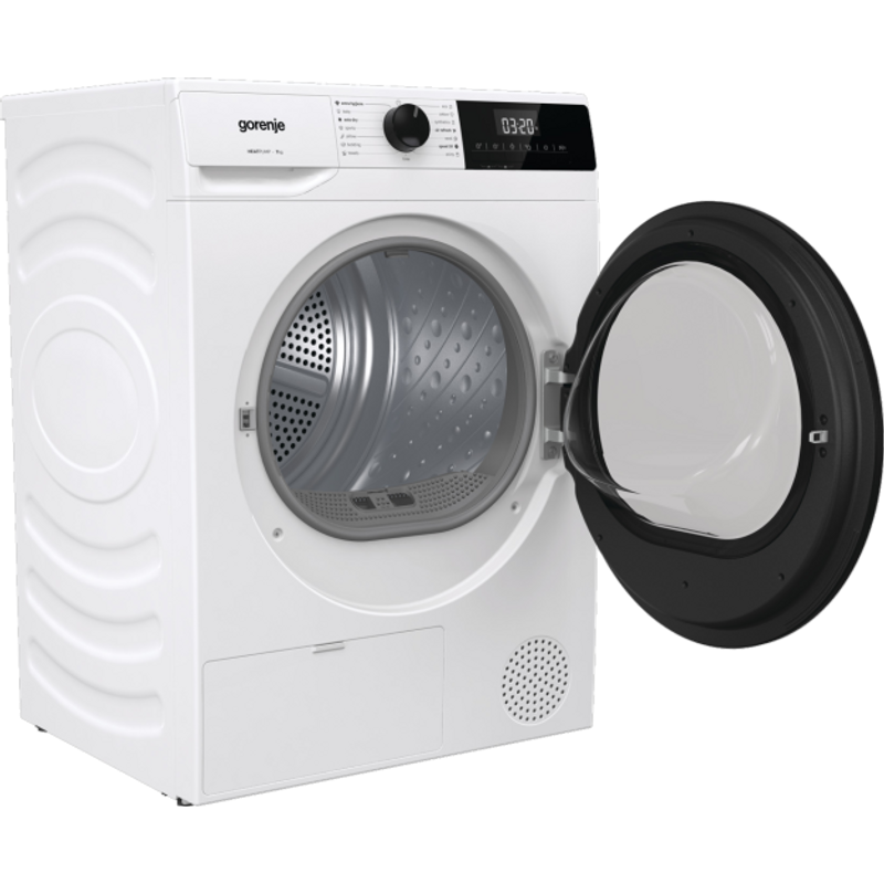 Gorenje D2HNE7D ESSENTIAL+, 7 kg , "D" , hőszivattyús, LED képernyő érintőgombokkal, ReFresh és gyűrődésmentesítő program, ExtraHygiene program, 84,5/59,5/51cm, fehér-fekete szín Gorenje D2HNE7D ESSENTIAL+, 7 kg , "D" , hőszivattyús, LED képernyő érintőgombokkal, ReFresh és gyűrődésmentesítő program, ExtraHygiene program, 84,5/59,5/51cm, fehér-fekete szín