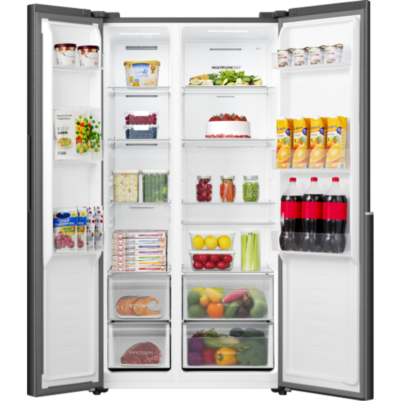 Gorenje NRS917E41BX Side by Side hűtő, 347/197l, "E" , TOTAL NO-FROST, INVERTERES kompresszor, ConvertFreshZone , fekete-inox, 1786/911/615mm